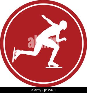 Sport anmelden Symbol männlicher Athlet Eisschnelllauf Stock Vektor