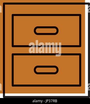 Holzschublade isolierten Symbol Stock Vektor