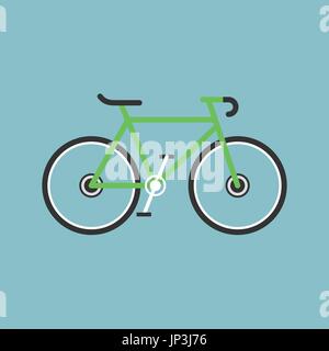 Fahrrad modernen flachen Darstellung. Lime grün Fahrrad Vektor Icon. Stock Vektor