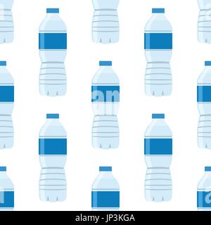 Vektor Musterdesign mit Wasserflaschen. Umhüllung oder Verpackung Design. Stock Vektor