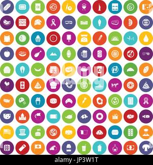 100 Sandwich Icons set Farbe Stock Vektor