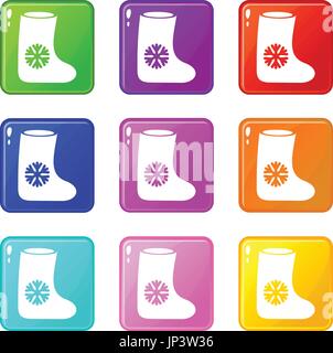 Filz Stiefel Set 9 Stock Vektor