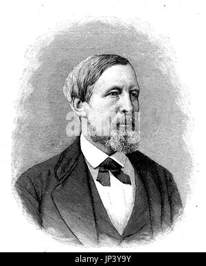 Adolph Kussmaul, Carl Philipp Adolf Konrad Kussmaul, wurde 22. Februar 1822 - 28. Mai 1902, ein deutscher Arzt, Arzt und Professor, digital verbesserte Wiedergabe einer Holzschnitt-Publikation aus dem Jahr 1888 Stockfoto