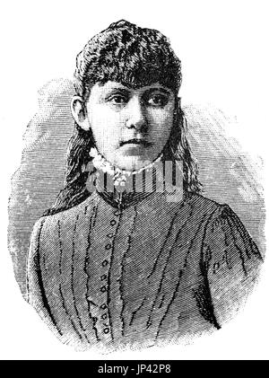 Pincess Sophia von Preußen, Sophia Dorothea Ulrike Alice, war 14. Juni 1870 - 13. Januar 1932, Tochter von Kronprinz Frederick William und späteren deutschen Kaiser Frederick III. und die Schwester von König von Preußen, Deutschland, digital verbesserte Wiedergabe einer Holzschnitt-Publikation aus dem Jahr 1888, die Kronprinz Wilhelm und späteren deutschen Kaiser Wilhelm II Stockfoto