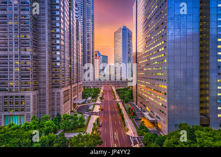 Shinjuku, Tokio, Japan financial District und Regierung Gebäude Stadtbild. Stockfoto