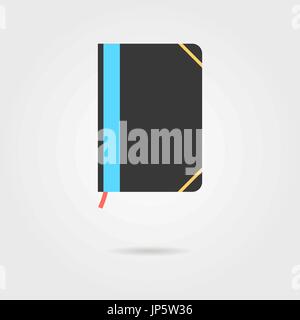 Notiz-Buch-Symbol mit Schatten Stock Vektor