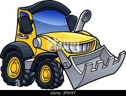 Bagger Bulldozer Cartoon Stock Vektor