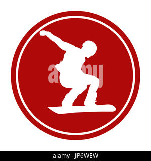 Sport anmelden Symbol männlicher Athlet snowboarder Stockfoto