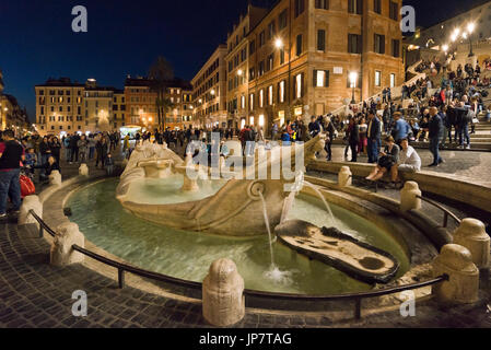 Horizontale, vertikale Ansicht von der spanischen Treppe in Rom. Stockfoto