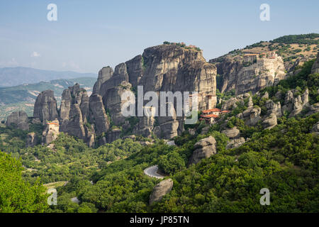 Felsen und Klöster von meteora Stockfoto