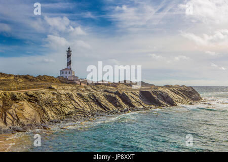 Spanien Balearen Insel Menorca, Favaritx Leuchtturm, Stockfoto