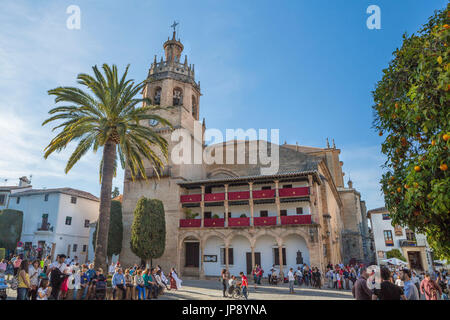 Spanien, Andalusien, Provinz Malaga, Ronda Stadt, die Kirche Santa Maria la Mayor Stockfoto