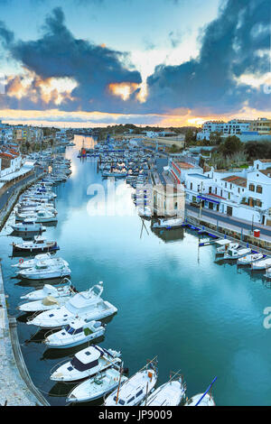 Spanien, Balearen, Insel Menorca, Ciutadella Stadt, Ciutadella Hafen, Stockfoto