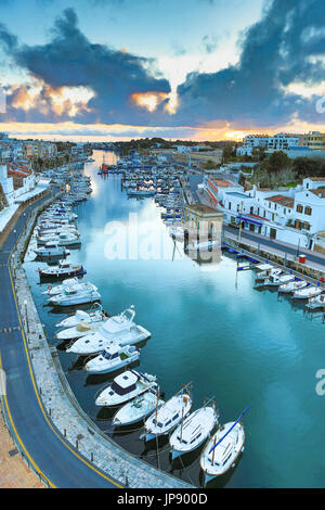 Spanien, Balearen, Insel Menorca, Ciutadella Stadt, Ciutadella Hafen, Stockfoto