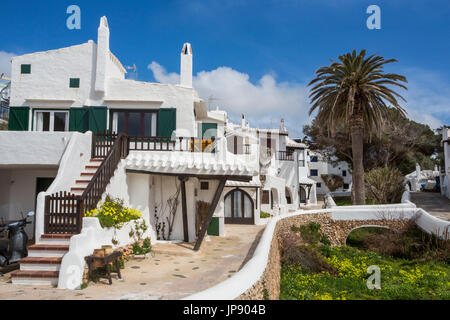 Spanien, Balearen Insel Menorca, alte Binibeca Fischerdorf Stockfoto