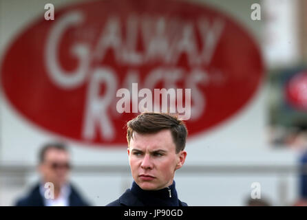 Trainer Joseph O'Brien während Tag eins des Sommerfestivals Galway in Galway Races, Ballybrit Galway. PRESSEVERBAND Foto. Bild Datum: Montag, 31. Juli 2017. Finden Sie unter PA Geschichte RACING Galway. Bildnachweis sollte lauten: Niall Carson/PA Wire. Stockfoto