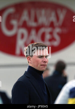 Trainer Joseph O'Brien während Tag eins des Sommerfestivals Galway in Galway Races, Ballybrit Galway. PRESSEVERBAND Foto. Bild Datum: Montag, 31. Juli 2017. Finden Sie unter PA Geschichte RACING Galway. Bildnachweis sollte lauten: Niall Carson/PA Wire. Stockfoto