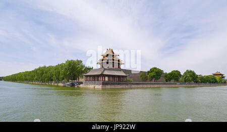 Nordosten Eckturm, der verbotenen Stadt, Peking, China Stockfoto