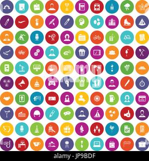 100 Team-Building-Icons set Farbe Stock Vektor