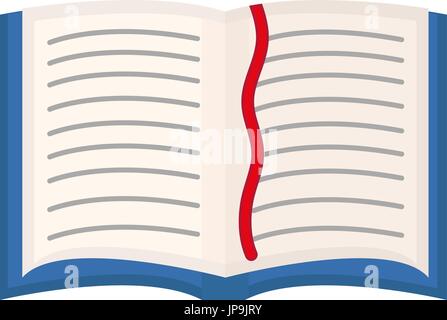 Öffnen Sie, Buch, Lehrbuch Symbol, Wohnung, Cartoon-Stil. Isoliert auf weißem Hintergrund. Vektor-Illustration. Stock Vektor