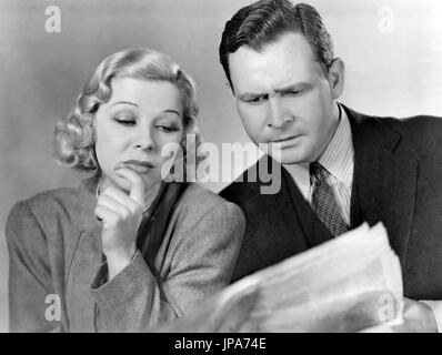 INTELLIGENTE Blondine 1937 Warner Bros Film mit Glenda Farrell und Barton MacLane Stockfoto