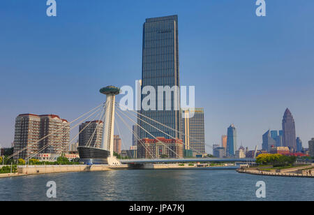 China, Tianjin City, Chingfen Brücke, Hai Fluss Stockfoto