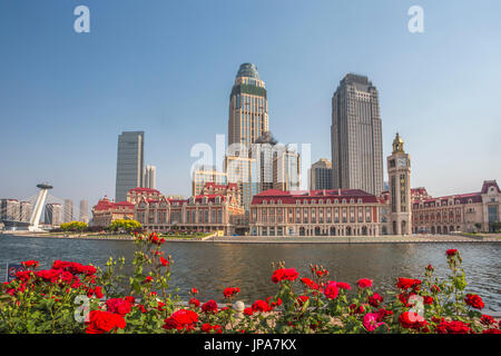 China, Tianjin City Hai Fluss, zentrale Tianjin, Hai Fluss Stockfoto