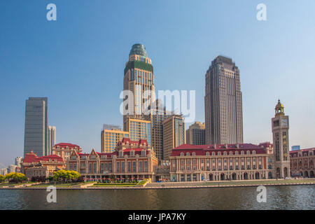 China, Tianjin City Hai Fluss, zentrale Tianjin, Hai Fluss Stockfoto