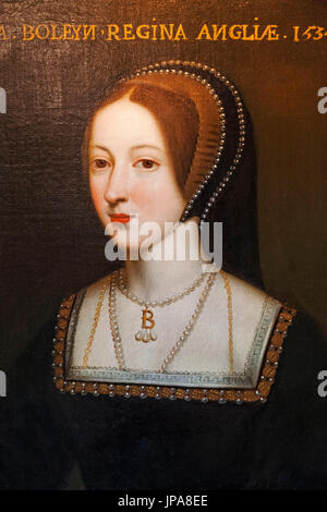 England, Kent, Hever, Hever Castle, Porträt von Anne Boleyn Stockfoto