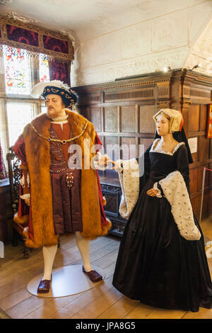 England, Kent, Hever, Hever Castle Waxwork Figuren von Anne Boleyn und Heinrich VIII. Stockfoto