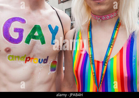 England, London, jährliche Pride Parade Teilnehmer Stockfoto