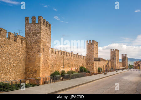 Spanien, Katalonien, Provinz Tarragona, Montblanch Stadt, mittelalterliche Stadtmauern, Stockfoto