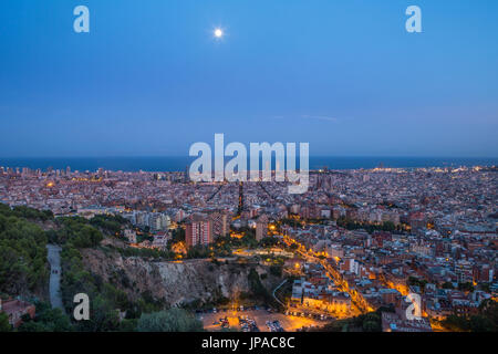 Spanien, Katalonien, Barcelona City, Sonnenuntergang panorama Stockfoto