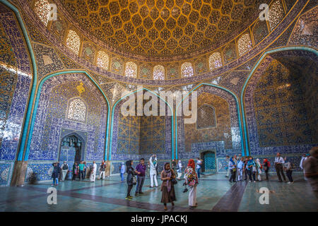 Iran, Esfahan Stadt, Naqsh-e Jahan Quadrat, Sheikh Lotfollah Moschee, innen Stockfoto