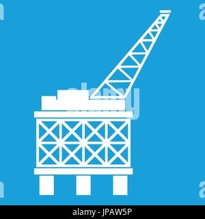 Öl-Plattform Symbol weiß Stock Vektor
