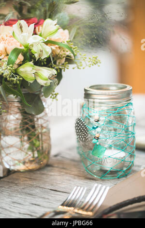 Gedeckter Tisch, Dekoration Stockfoto