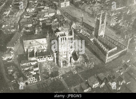 Luftbild deutsche Bombardierung, 3. Schlacht bei Ypern, 1917 Stockfoto