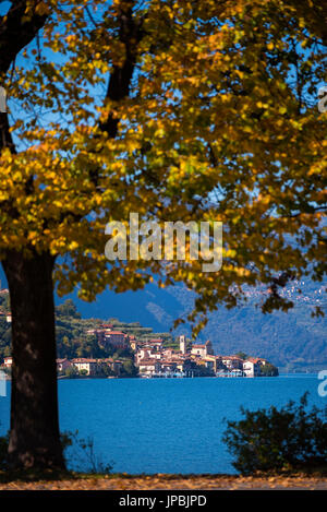 Carzano Dorf in Iseo See, Brescia Provinz, Italien, Lombardei Bezirk, Europa. Stockfoto