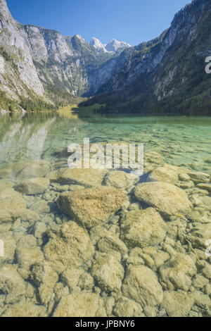 Europa, Deutschland, Bayern, Berchtesgaden. Der Obersee See im Nationalpark Berchtesgaden Stockfoto