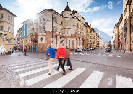 ein Blick von der alten Stadt Bozen mit der typisch österreichisch ungarische Architektur Bozen Provinz, Südtirol, Trentino Alto Adige, Italien, Europa Stockfoto