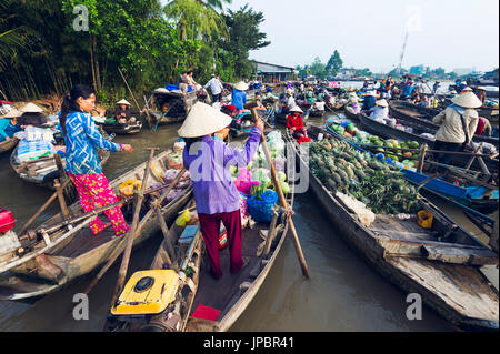 Can Tho, Mekong-Delta, Südvietnam. Phong Dien schwimmenden Markt. Stockfoto