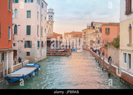 Squero di San Trovaso, Workshop für Gondeln in Dorsoduro, Venedig, Italien, Europa Stockfoto