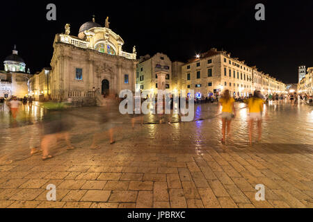 Dubrovnik: Sankt-Blasius-Kirche und Luza Square (Dubrovnik, Dubrovnik-Neretva County, Region Dalmatien, Kroatien, Europa) Stockfoto