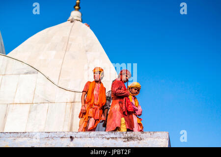 Asien, Indien, Uttar Pradesh, Nandgaon, Holi Festival der Farben Stockfoto