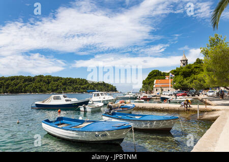 Dorf und Hafen (Cavtat, Dubrovnik, Konavle Dubrovnik-Neretva County, Dalmatien, Kroatien, Europa) Stockfoto