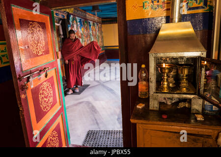 Stakna Kloster, Industal, Ladakh, Nord-Indien, Asien. Die Tempel-Wächter. Stockfoto