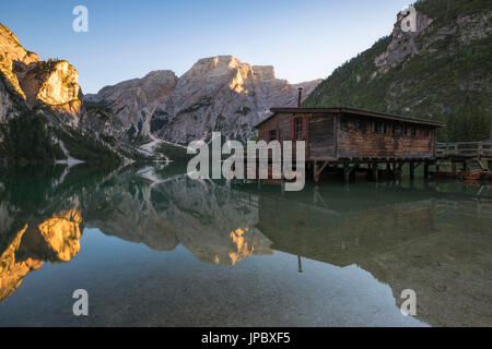 Pragser Wildsee - Trentino Alto Adige, Italien Stockfoto