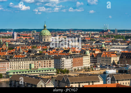Luftaufnahme der Stadtzentrum Kopenhagen, Dänemark Stockfoto