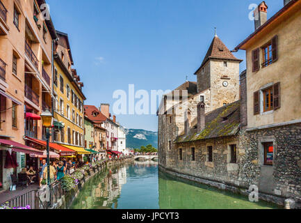 Frankreich, Departement Haute-Savoie, Altstadt von Annecy Le Thiou Kanal und Quai de I'ile Stockfoto