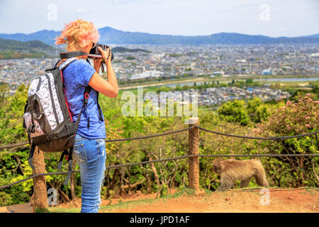 Frau Naturfotograf Stockfoto